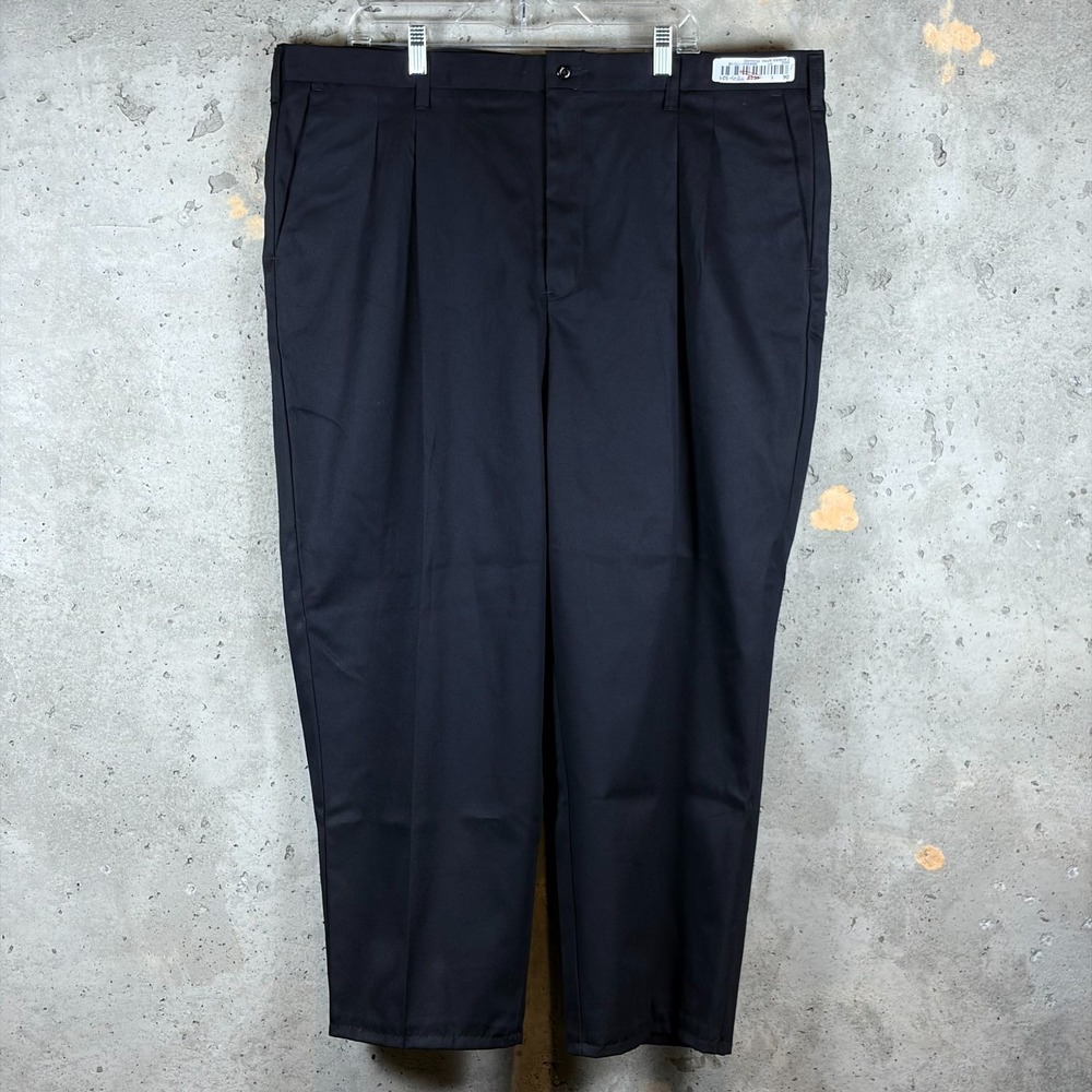 Cintas ComfortFLEX Uniform Work Pants Mens 44 Black Pleated Front Workwear